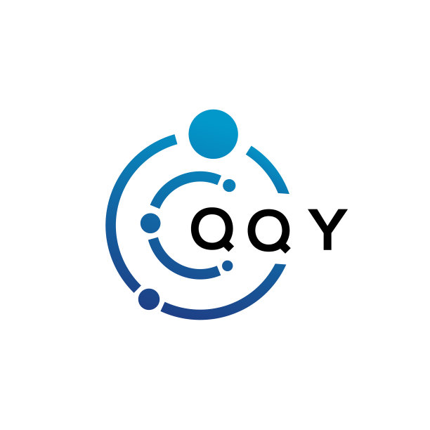 白色背景上的QQY字母科技Logo设计图片下载