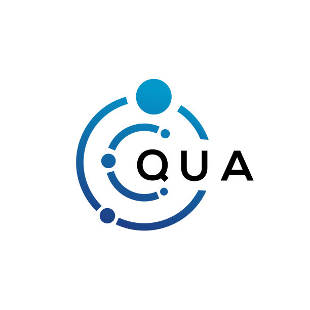 白色背景QUA字母科技标志设计图片下载