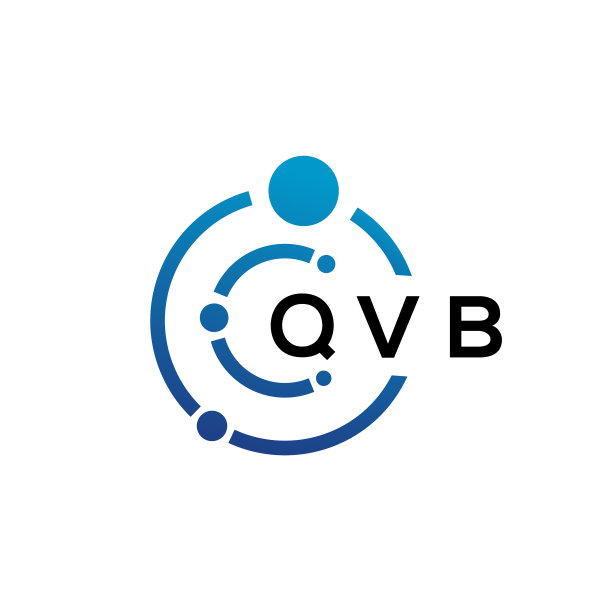 白色背景上的QVB字母科技logo设计图片下载