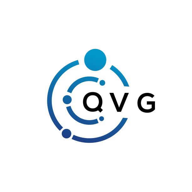 QVG字母科技标志，白色背景图片下载