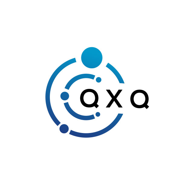 白色背景上的QXQ字母科技标志设计图片下载