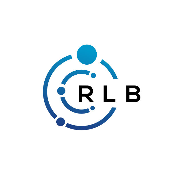 白色背景上的RLB字母科技Logo设计图片下载