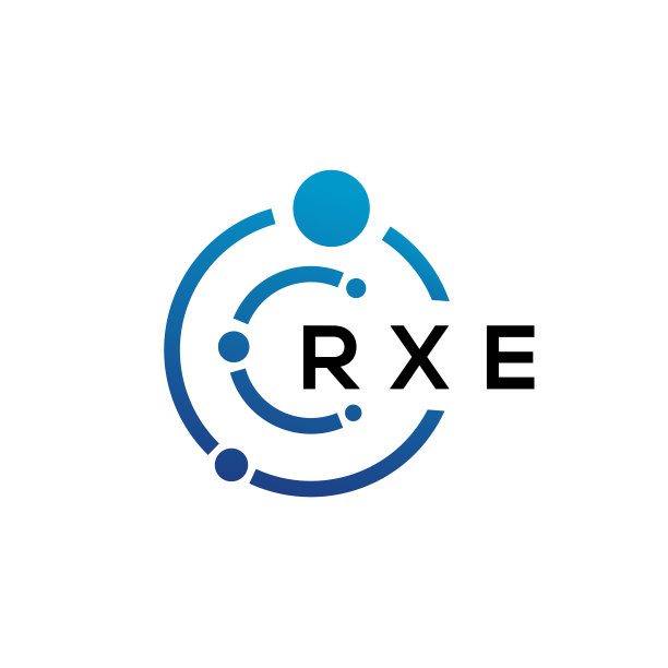 白色背景上的字母RXE科技标志设计图片下载