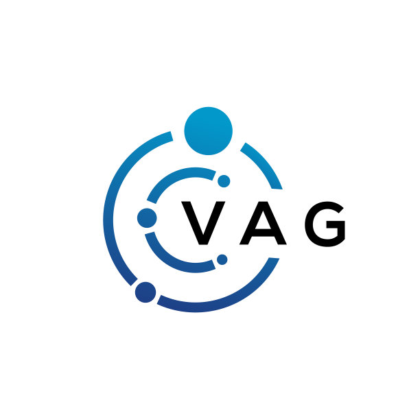 白色背景上的VAG字母科技Logo设计图片下载
