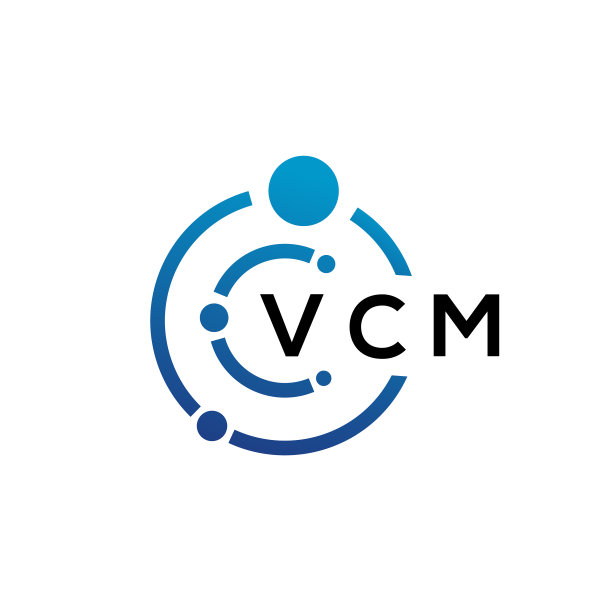 vcm字母科技标志设计，白色背景图片下载
