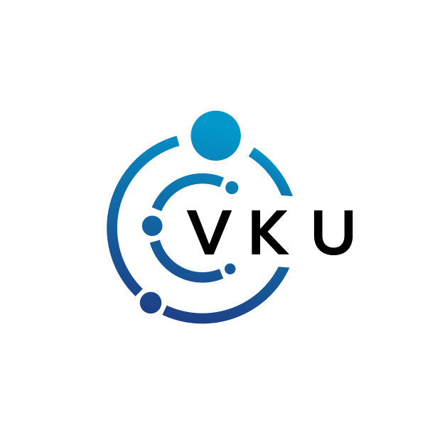 VKU字母科技标志设计，白色背景图片下载