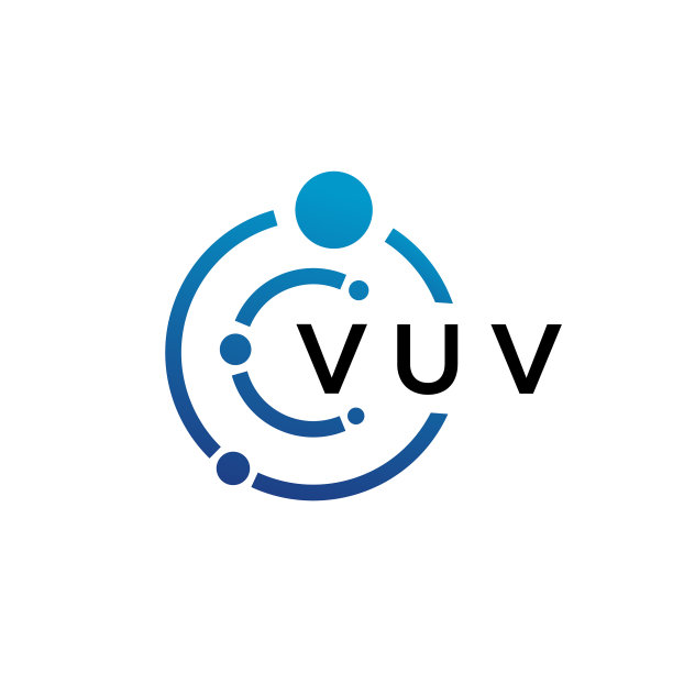 白色背景上的VUV字母科技标志设计图片下载