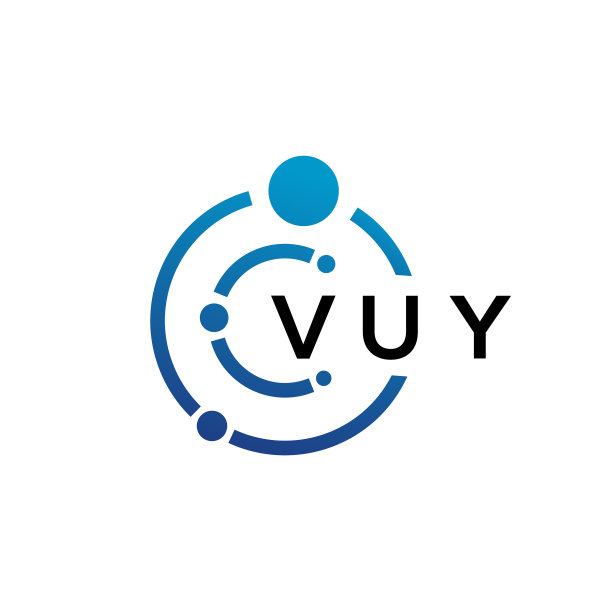 白色背景上的VUY字母科技标志设计图片下载