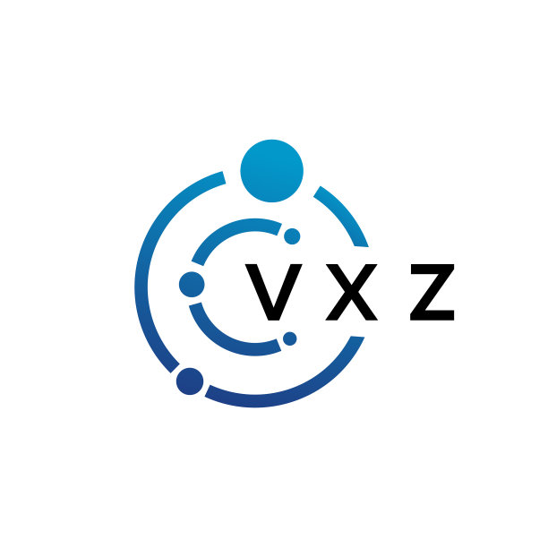 白色背景上的VXZ字母科技标志设计图片下载