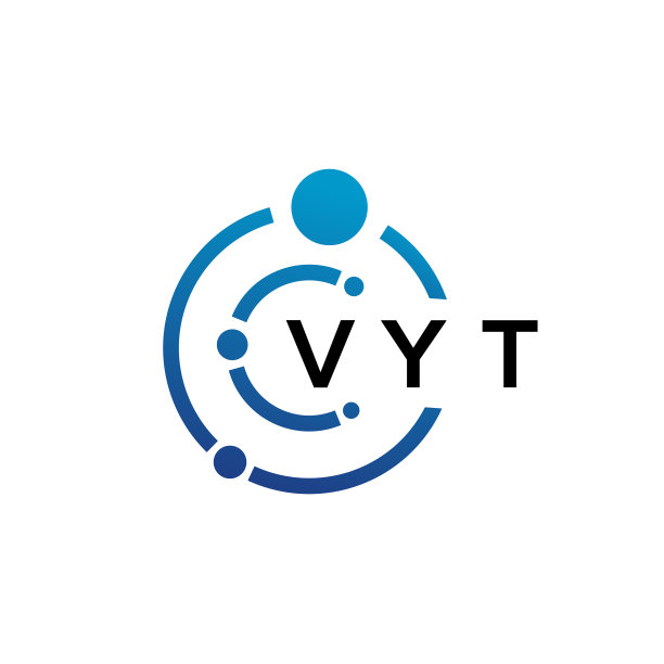 白色背景上的VYT字母科技标志设计图片下载