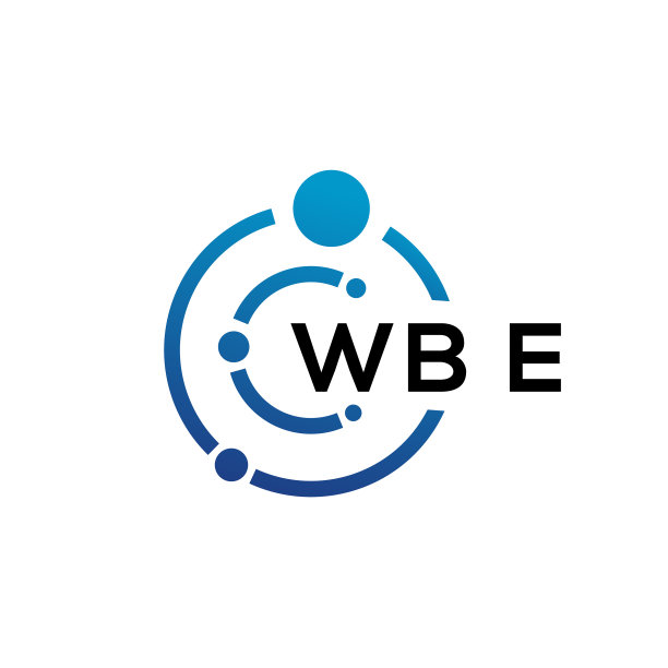 字母WBE科技标志设计（白色背景）图片下载