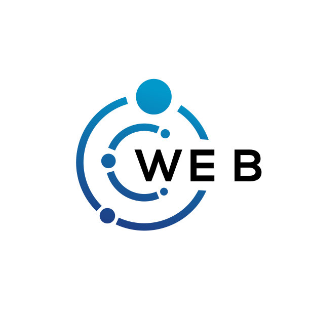 白色背景上的Web字母科技Logo设计图片下载