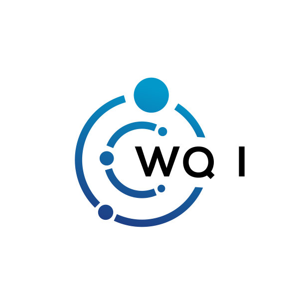 白色背景上的WQI字母科技标志设计图片下载