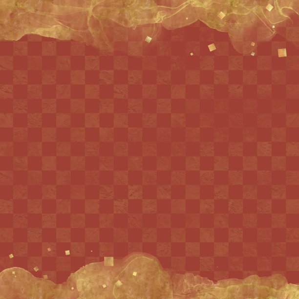 日式方形横幅。金色的酒精水墨艺术和闪光的红色格子日本背景。现代的框架。节日模板与空间的文本图片下载