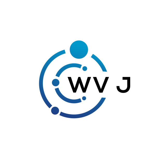 白色背景上的WVJ字母科技标志设计图片下载