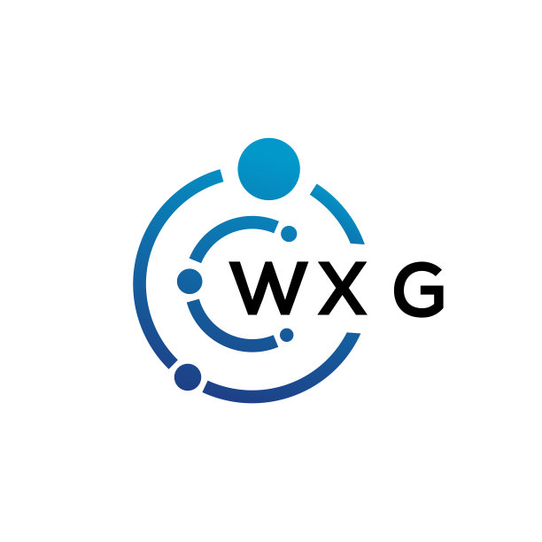 白色背景上的WXG字母科技标志设计图片下载