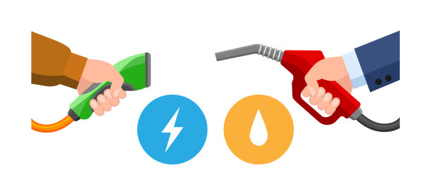 燃气燃料vs电动汽车插头充电图片下载