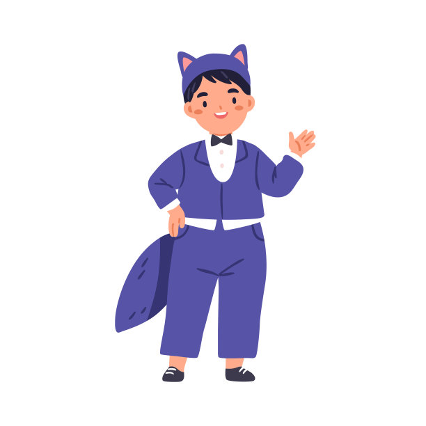 穿着动物狂欢节服装的可爱男孩图片下载