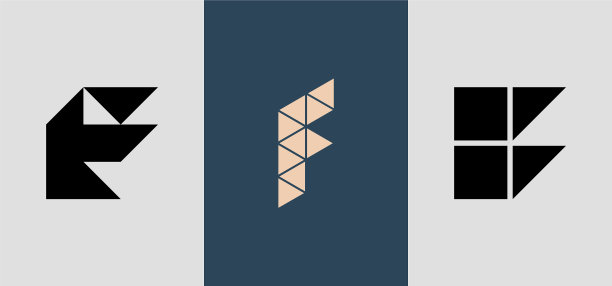 初始方字母f标志设计束图片下载