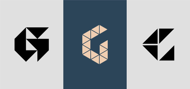 初始方字母g标志设计束图片下载