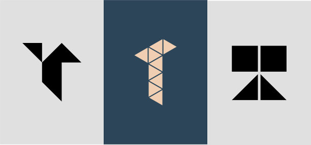 初始方字母t标志设计束图片下载