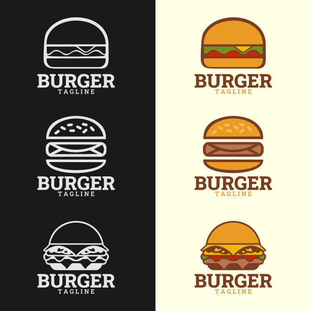 汉堡标志快餐标志汉堡餐厅标志图片下载
