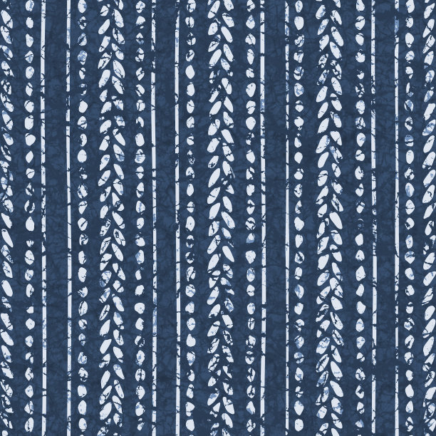 蜡染无缝纹理与树叶图案，织物纹理，民族图案，3d插图图片下载