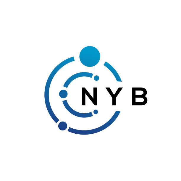 白色背景上的NYB字母科技标志设计图片下载