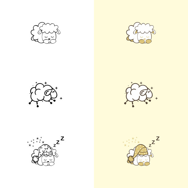 羊标志图标设计可爱的羊图片下载