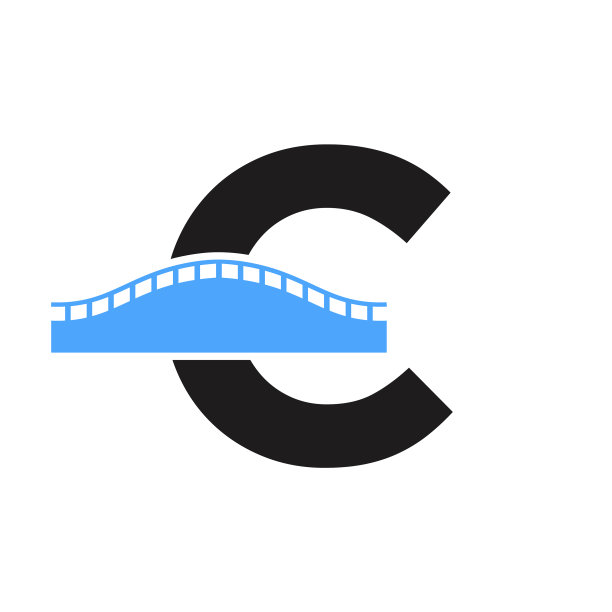 字母c桥为交通征途标志图片下载