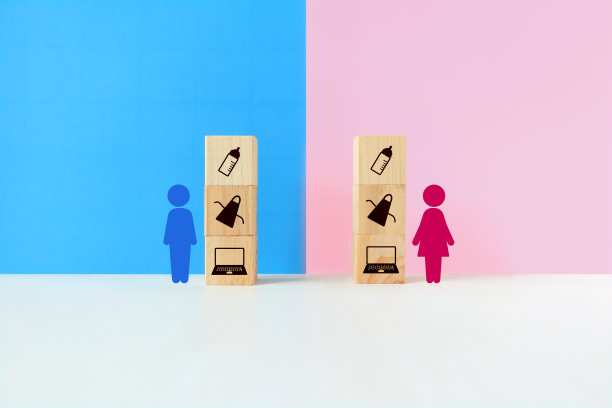 男性和女性平等承担重担的象形文字。图片下载