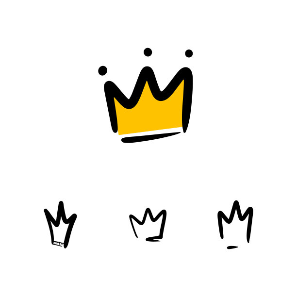 集合涂鸦手绘皇冠图片下载