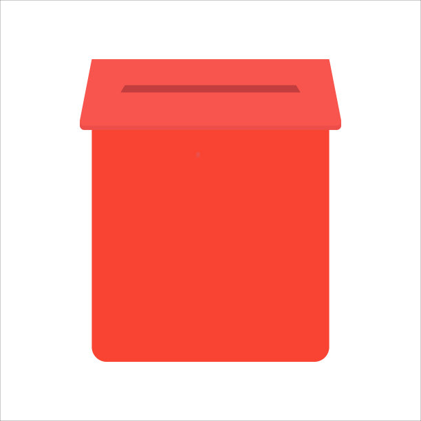 红色信箱图标为邮件服务理念图片下载