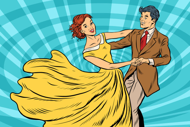 舞会情侣，女孩和男孩跳舞图片下载