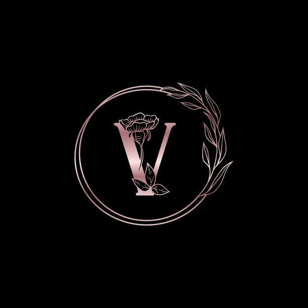 装饰玫瑰金v字设计美图片下载
