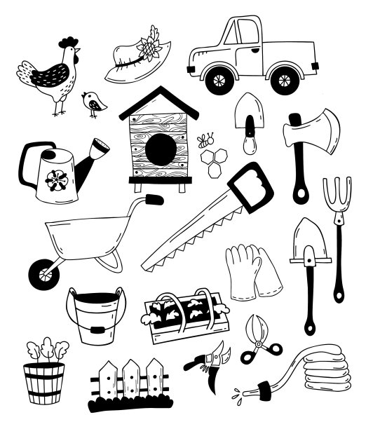 设置农具和农业卡车蜂箱图片下载