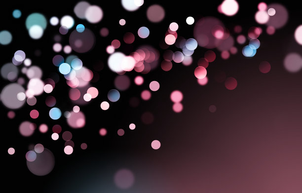 彩色散焦灯在黑色背景图片下载