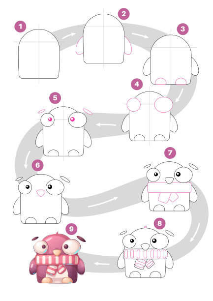 卡通人物可爱的小鸟企鹅图片下载