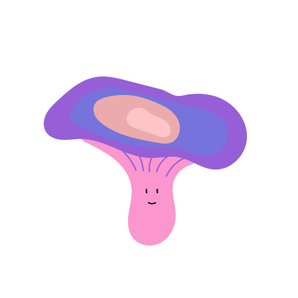 可爱微笑快乐的神奇蘑菇。矢量平面卡通人物插图设计图标。图片下载