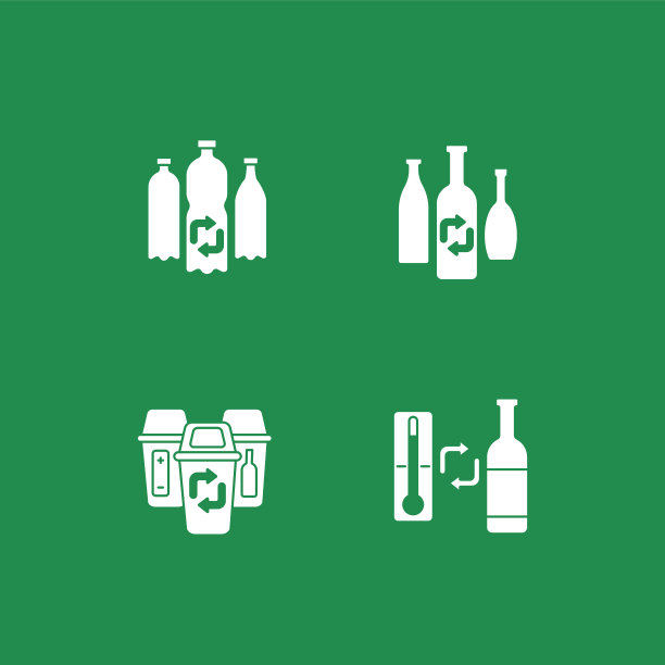 回收材料字形图标集图片下载