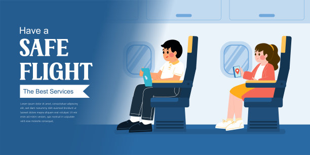 人们在飞机内工作与笔记本电脑和检查目的地，模板，矢量，插图图片下载