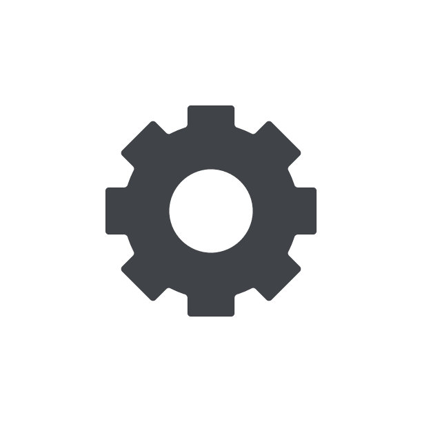 齿轮图标。简单的实心齿轮插图。图片下载