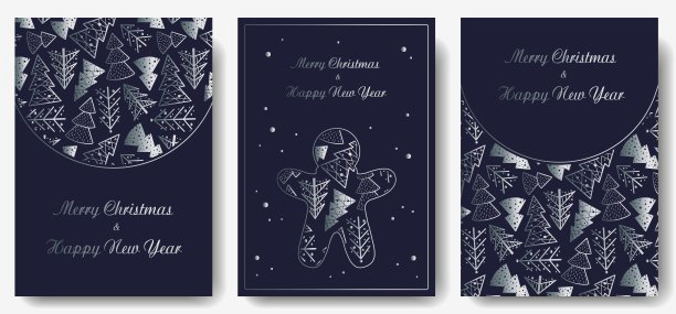 新年假期圣诞森林明信片图片下载