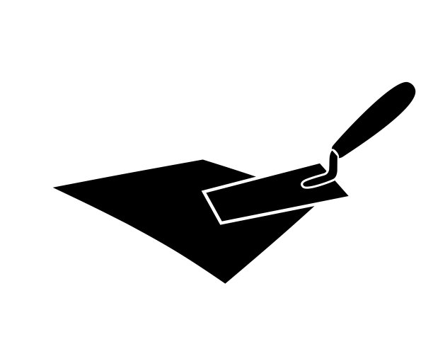 瓷砖工具，建筑铲，瓷砖工作设备。瓷砖刮刀，轮廓瓷砖墙铲矢量设计和插图。图片下载