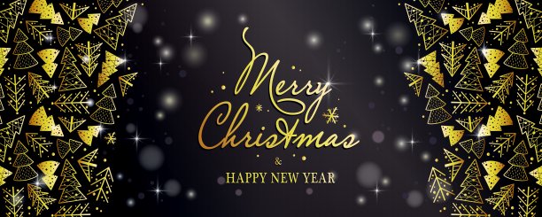 新年假期圣诞森林明信片图片下载