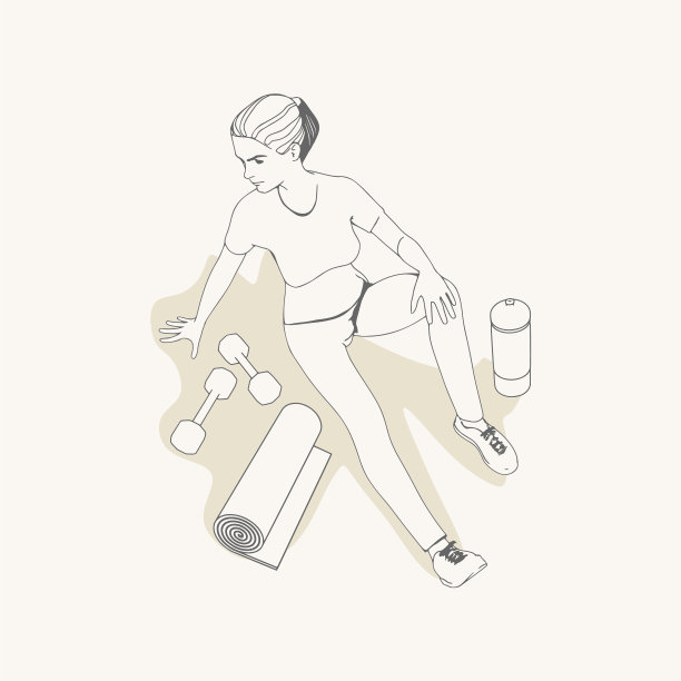 坐着的女人年轻女人穿着休闲锻炼图片下载