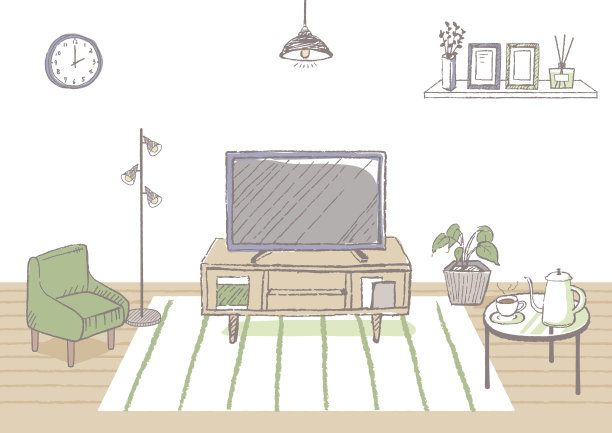 客厅的矢量插图。图片下载