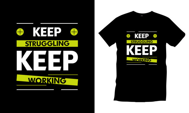 励志现代排版t恤设计图片下载