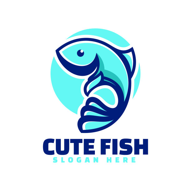 标志鱼简洁的吉祥物风格图片下载