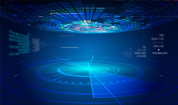 抽象的科技概念背景下的未来主义科幻场景图片下载